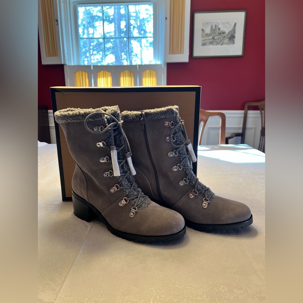 AEROSOLES Suede Gray Winter Boots - Picture 3 of 12